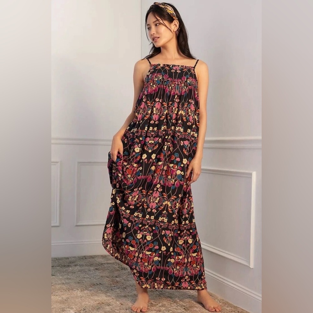ANTHROPOLOGIE Quilted Floral Maxi Dress - Picture 1 of 10